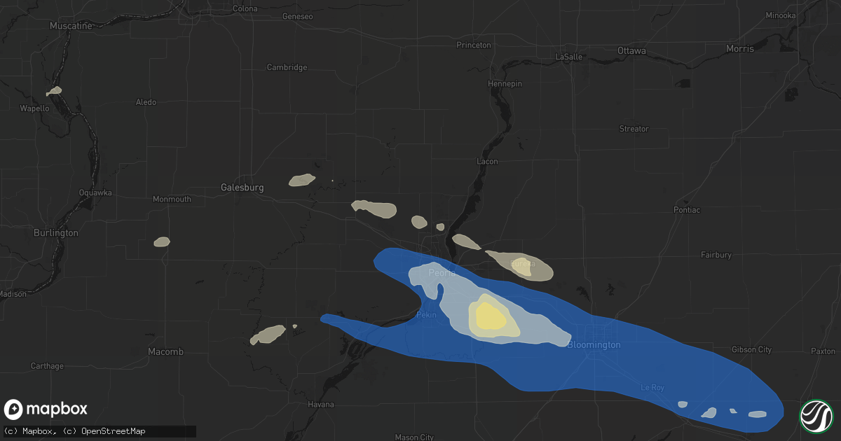 Hail map in Dunlap, IL on August 13, 2026