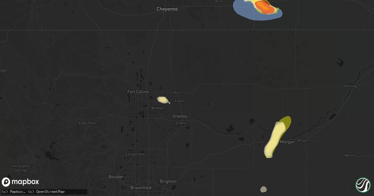 Hail map in Eaton, CO on August 13, 2026