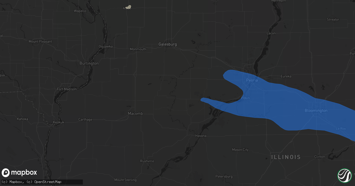 Hail map in Ellisville, IL on August 13, 2026