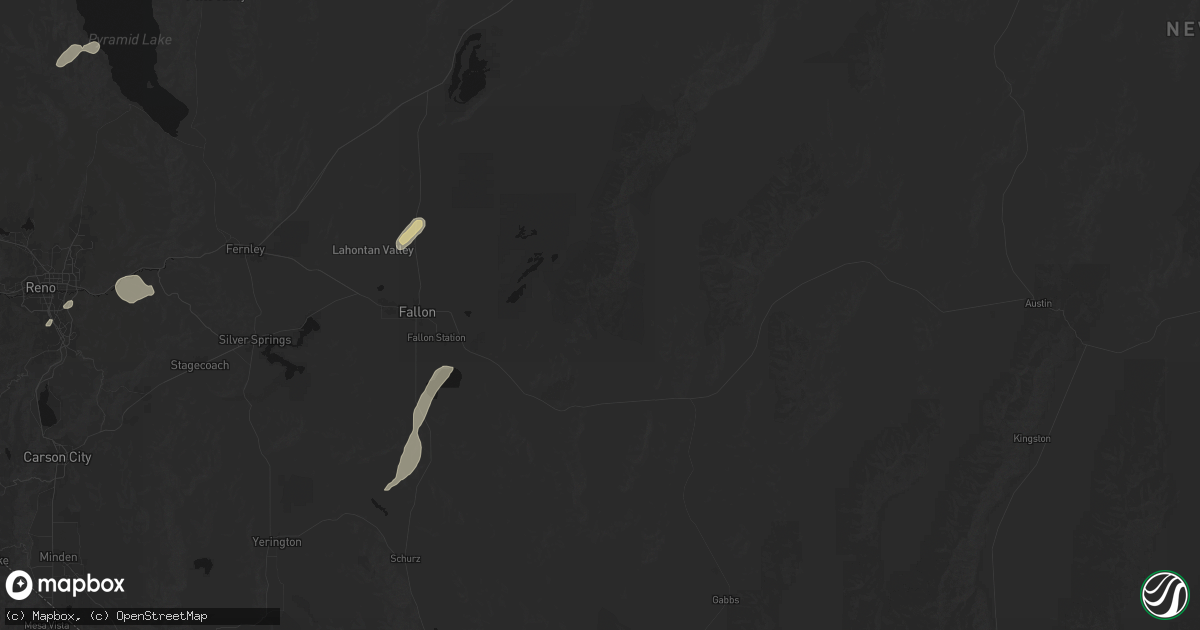 Hail map in Fallon, NV on August 13, 2026