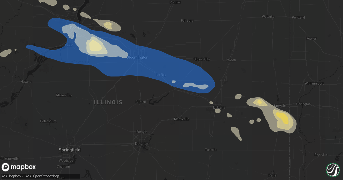 Hail map in Farmer City, IL on August 13, 2026