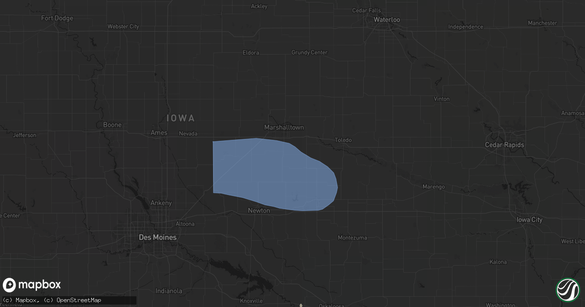 Hail map in Ferguson, IA on August 13, 2026