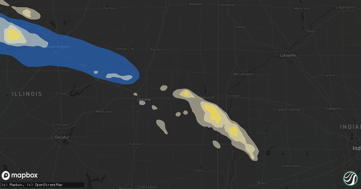 Hail map in Fithian, IL on August 13, 2026