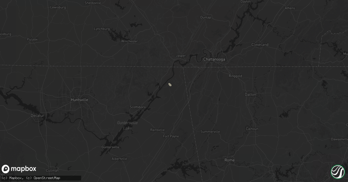 Hail map in Flat Rock, AL on August 13, 2026