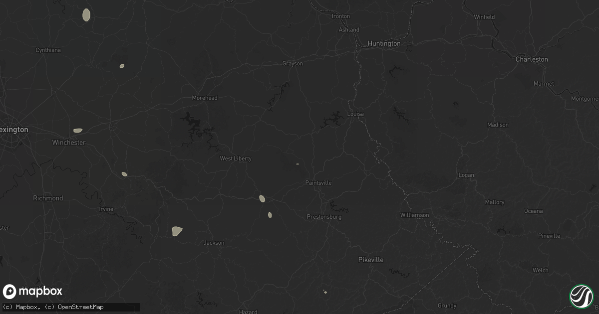 Hail map in Flatgap, KY on August 13, 2026