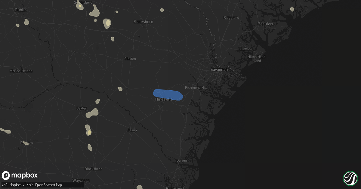 Hail map in Fleming, GA on August 13, 2026