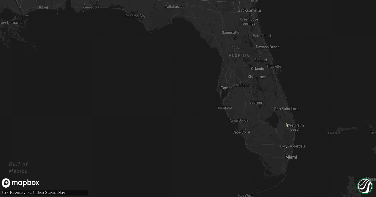 Hail map in Florida on August 13, 2026