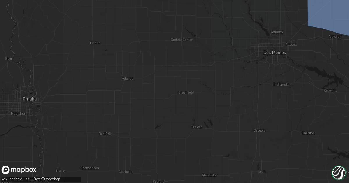 Hail map in Fontanelle, IA on August 13, 2026