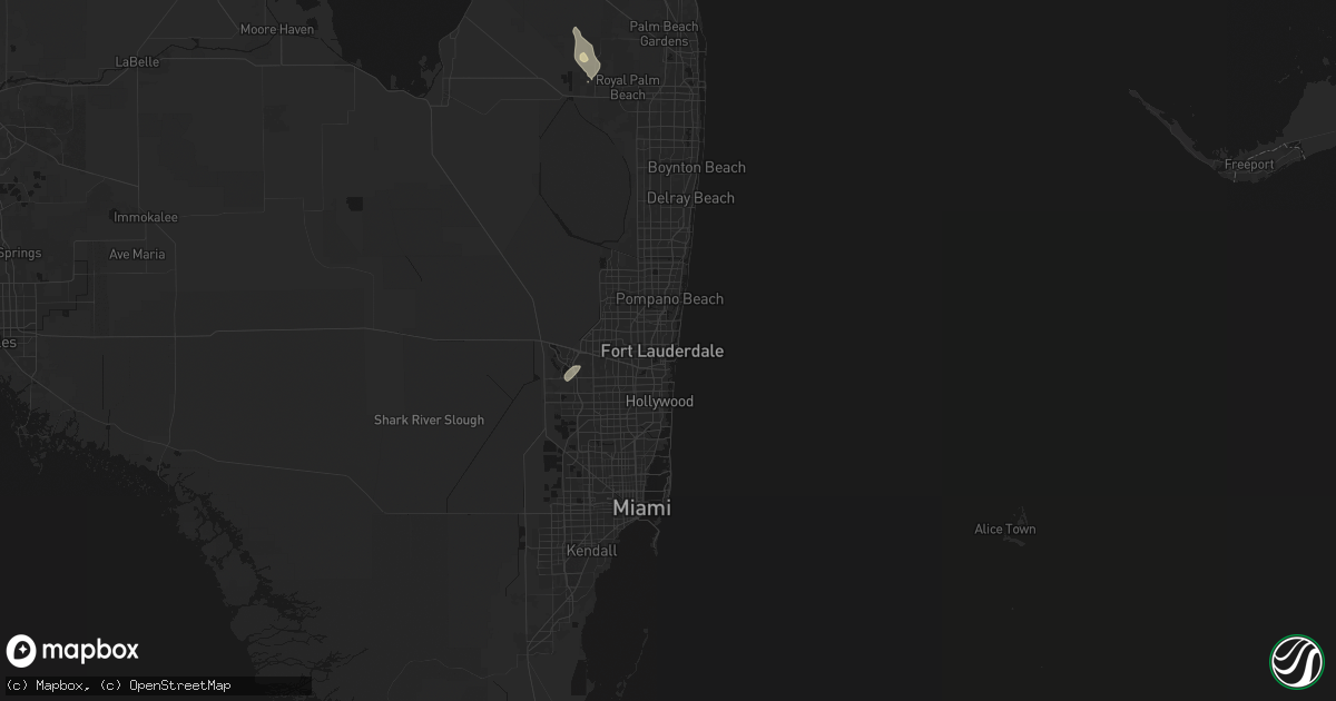 Hail map in Fort Lauderdale, FL on August 13, 2026