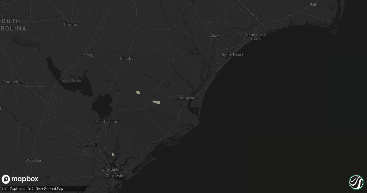 Hail map in Georgetown, SC on August 13, 2026