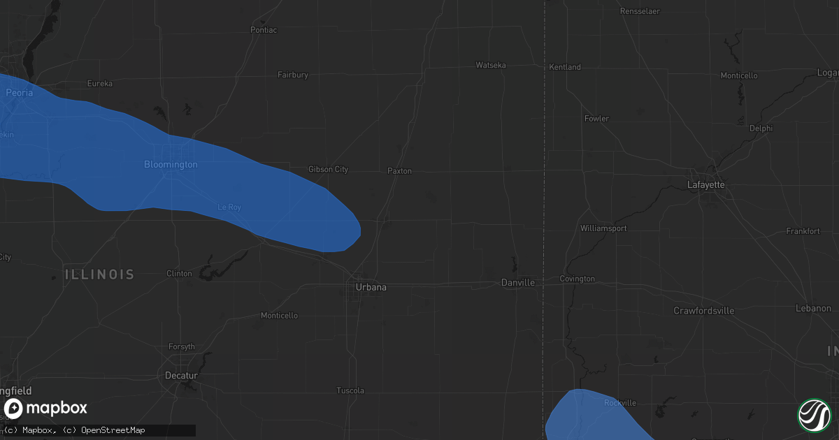 Hail map in Gifford, IL on August 13, 2026
