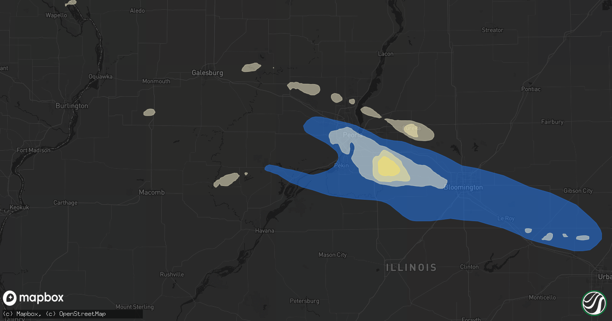 Hail map in Glasford, IL on August 13, 2026