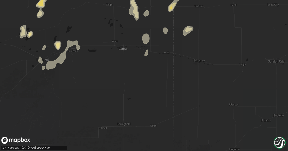 Hail map in Granada, CO on August 13, 2026