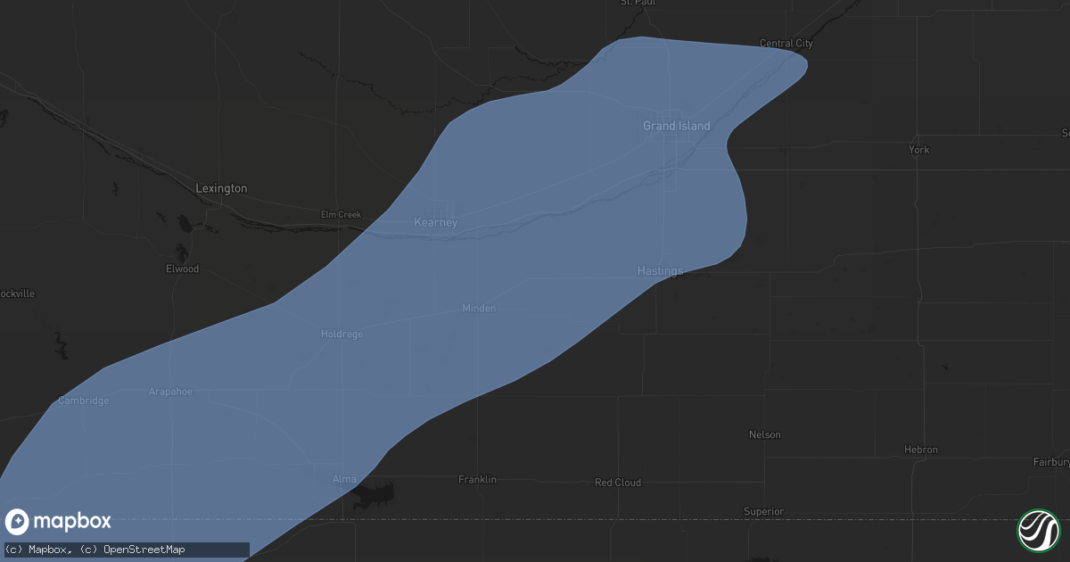 Hail map in Heartwell, NE on August 13, 2026