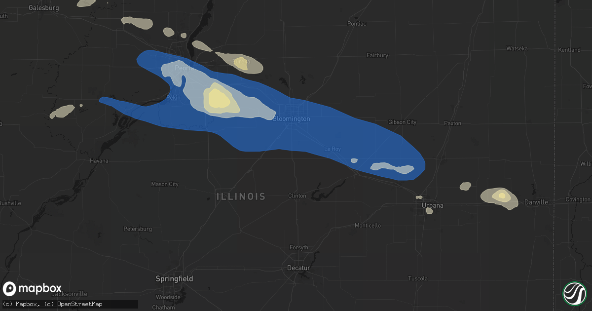 Hail map in Heyworth, IL on August 13, 2026