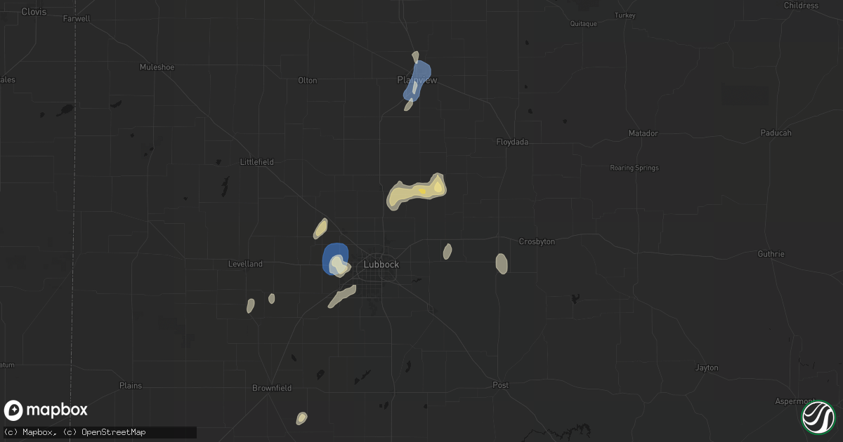 Hail map in Idalou, TX on August 13, 2026
