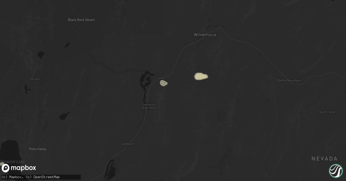 Hail map in Imlay, NV on August 13, 2026