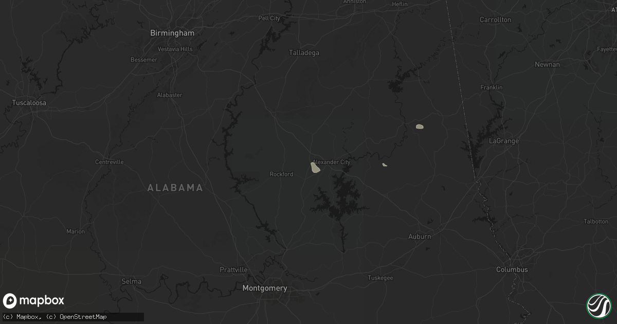Hail map in Kellyton, AL on August 13, 2026