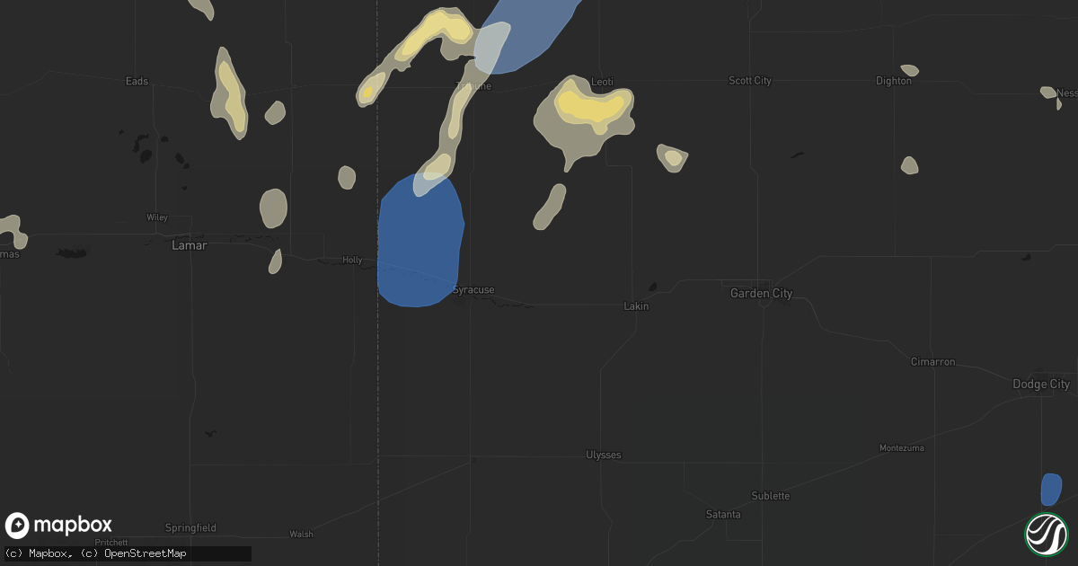 Hail map in Kendall, KS on August 13, 2026