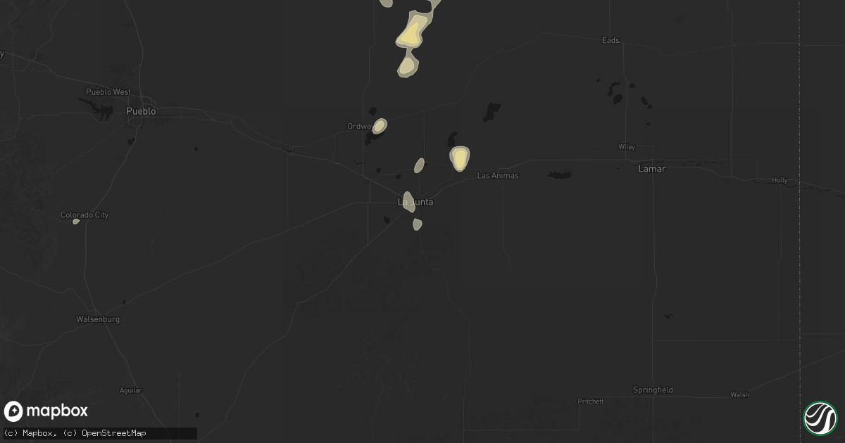Hail map in La Junta, CO on August 13, 2026