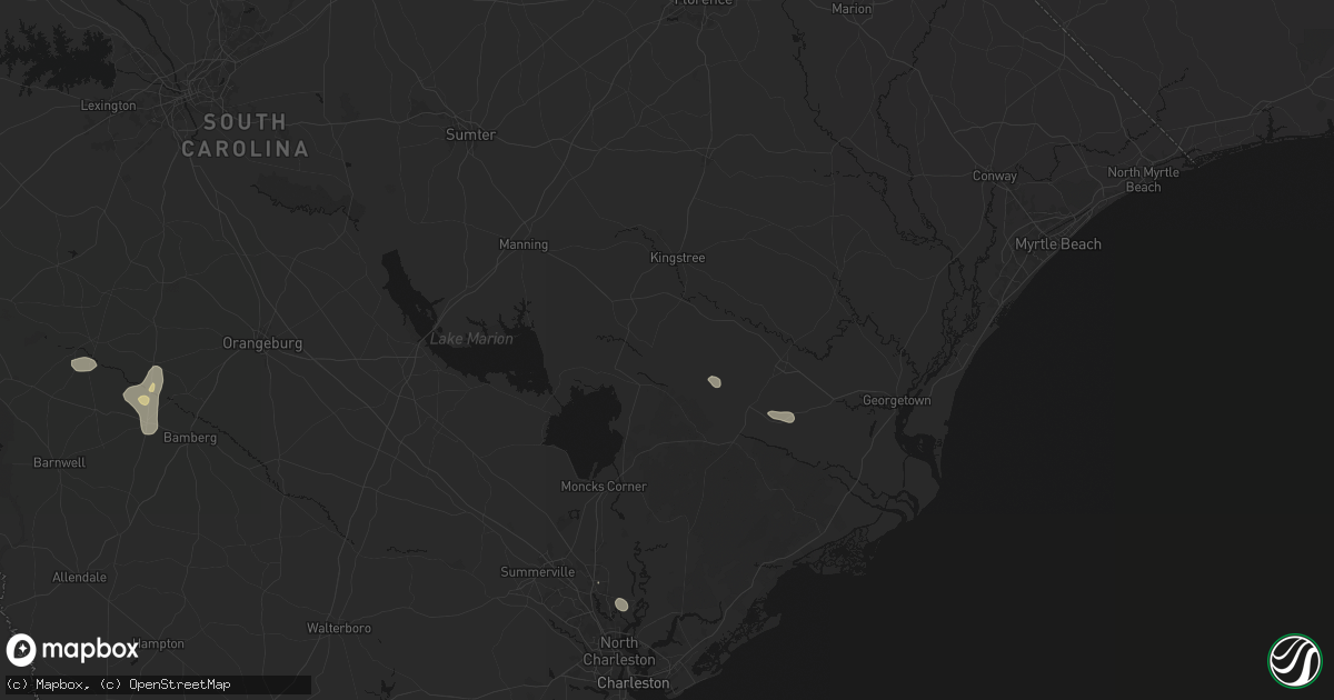 Hail map in Lane, SC on August 13, 2026