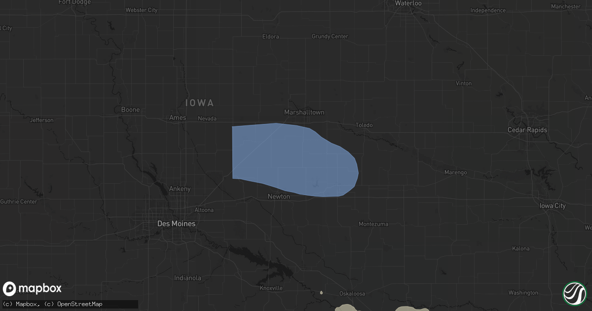 Hail map in Laurel, IA on August 13, 2026