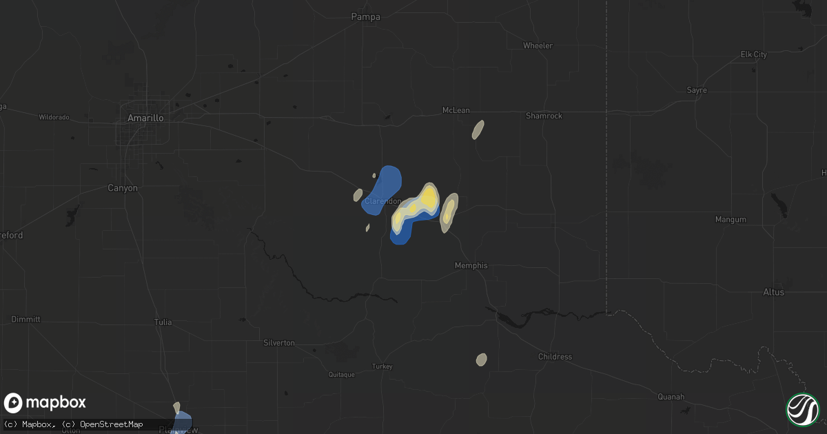 Hail map in Lelia Lake, TX on August 13, 2026