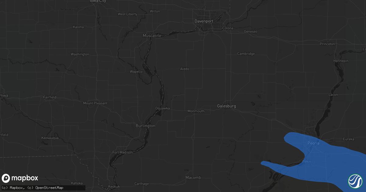 Hail map in Little York, IL on August 13, 2026