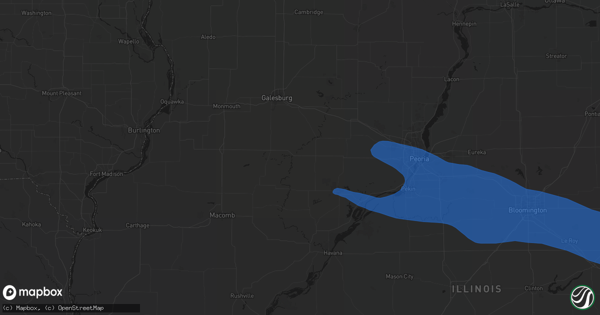 Hail map in London Mills, IL on August 13, 2026
