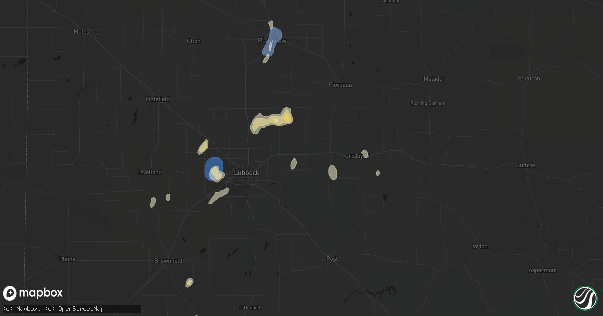 Hail map in Lorenzo, TX on August 13, 2026