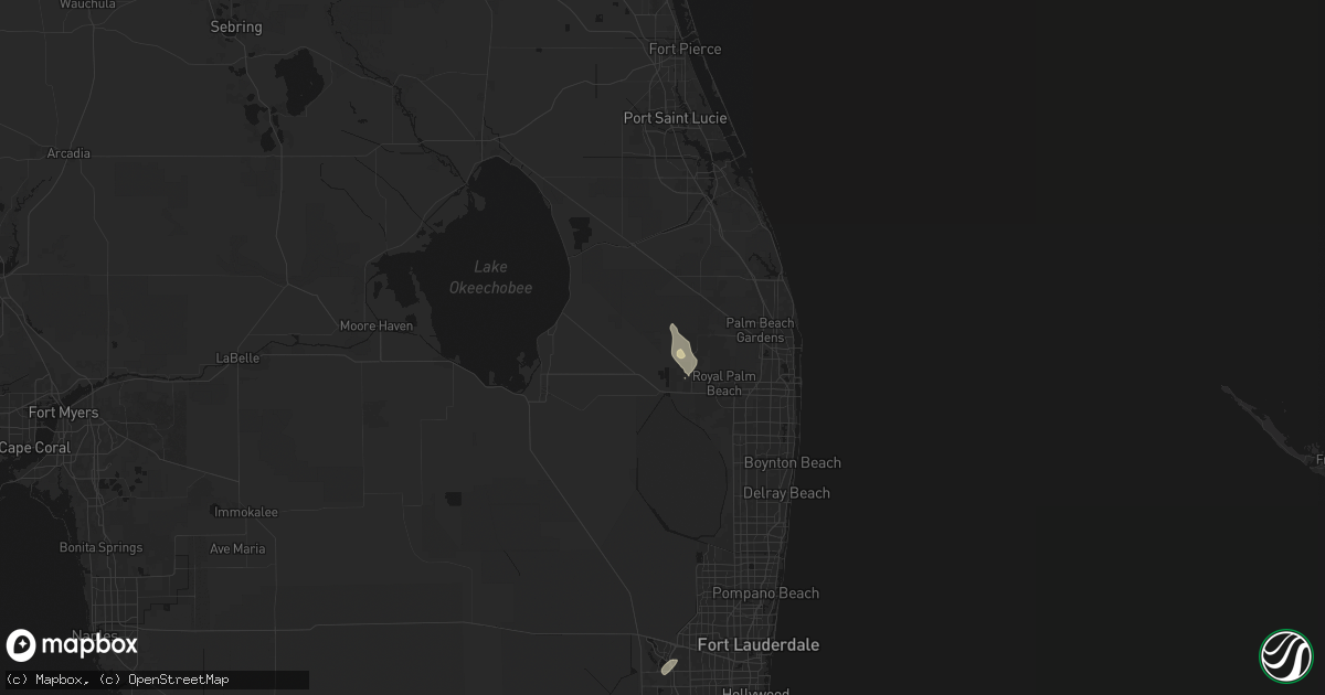 Hail map in Loxahatchee, FL on August 13, 2026