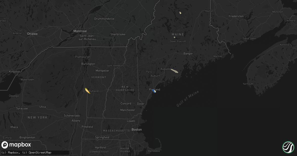 Hail map in Maine on August 13, 2026