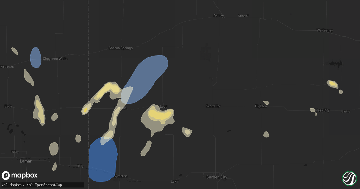 Hail map in Marienthal, KS on August 13, 2026