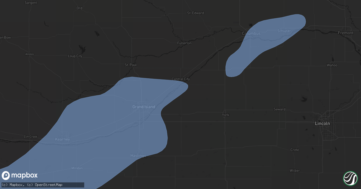 Hail map in Marquette, NE on August 13, 2026