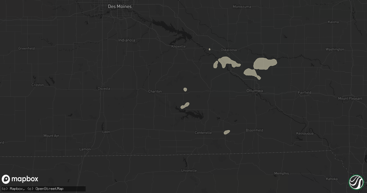Hail map in Melrose, IA on August 13, 2026