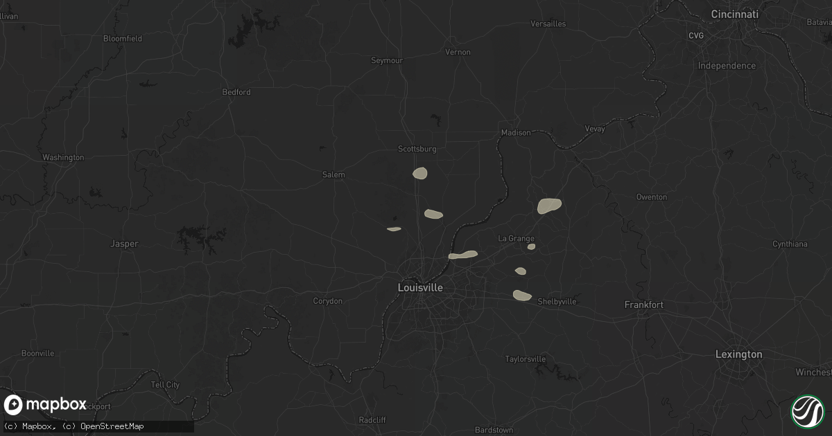Hail map in Memphis, IN on August 13, 2026