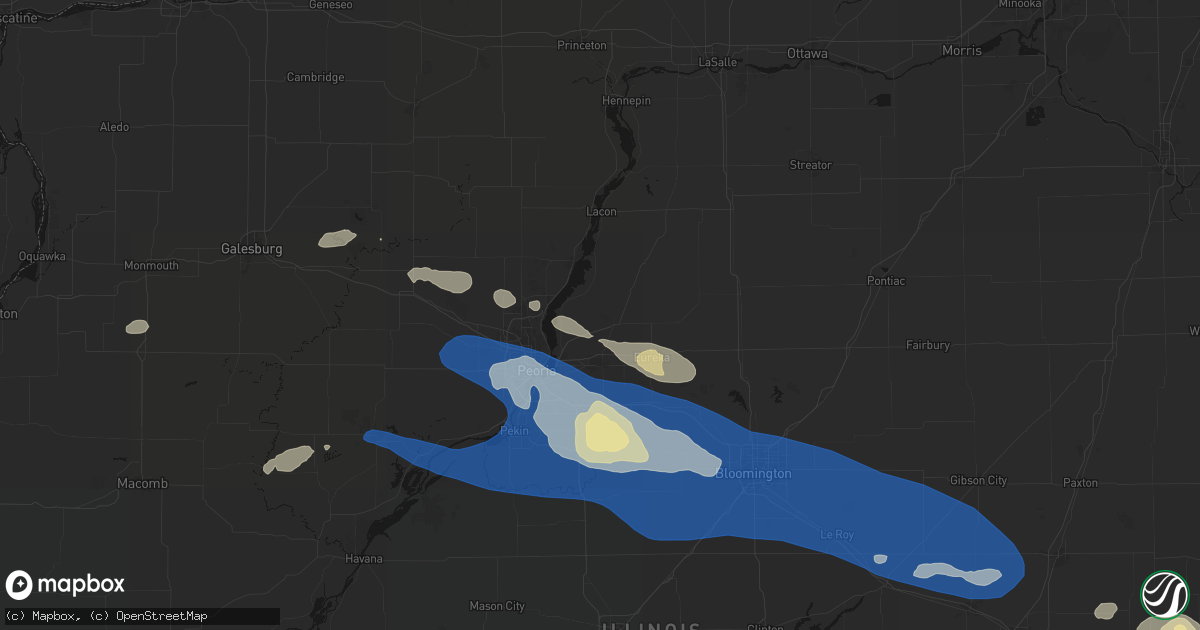 Hail map in Metamora, IL on August 13, 2026