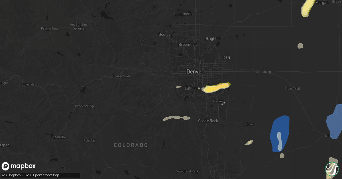 Hail map in Morrison, CO on August 13, 2026