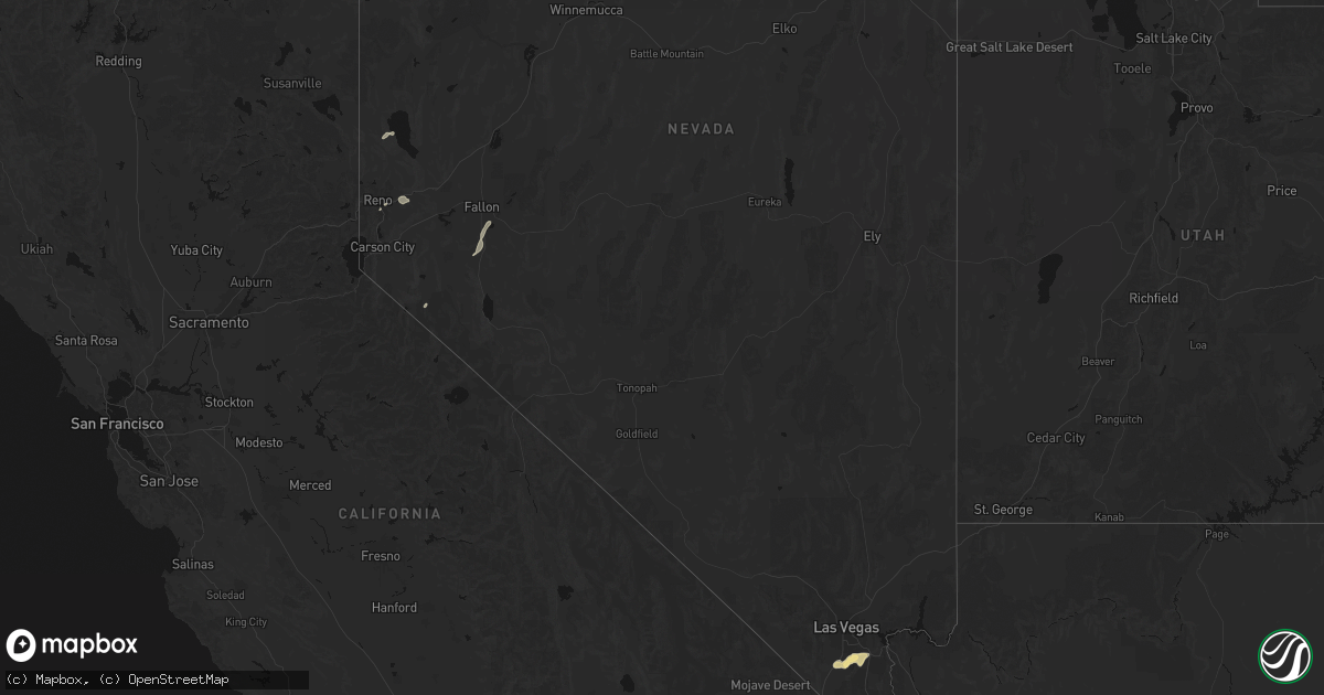Hail map in Nevada on August 13, 2026