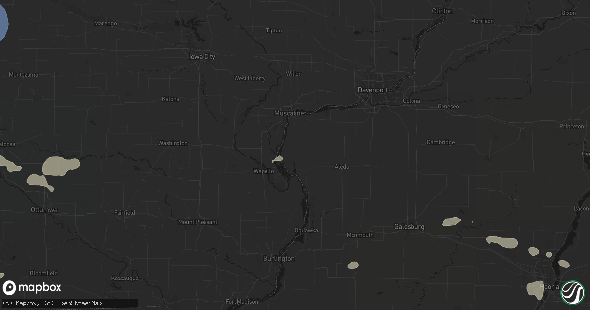 Hail map in New Boston, IL on August 13, 2026