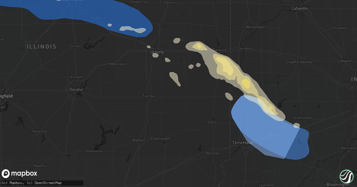 Hail map in Newman, IL on August 13, 2026