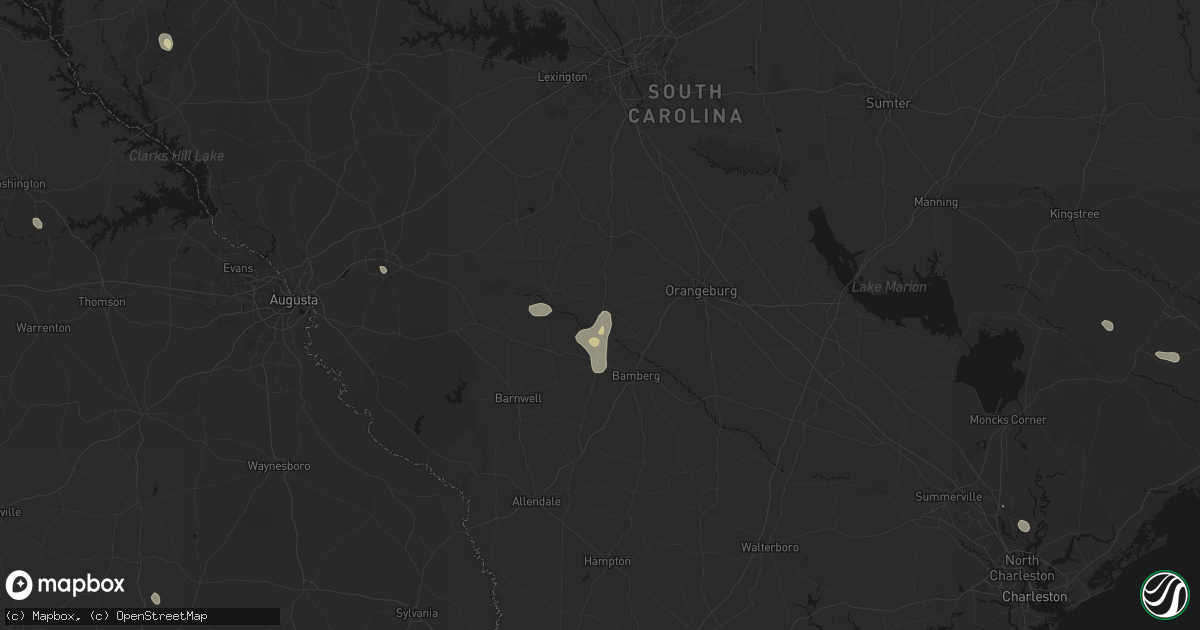 Hail map in Norway, SC on August 13, 2026