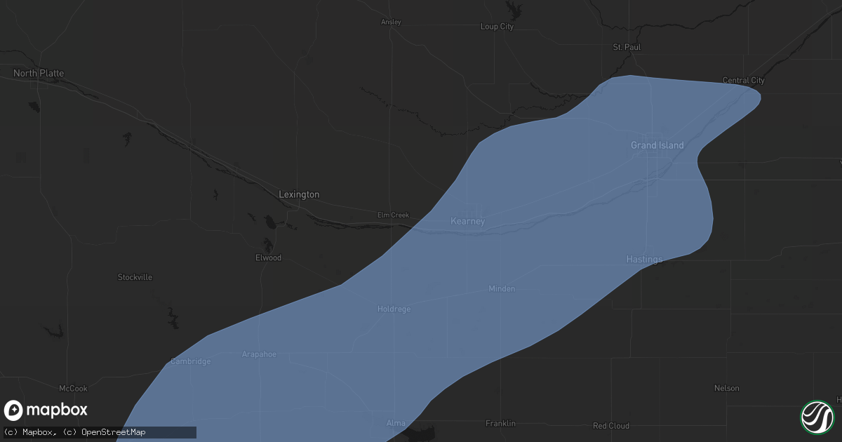 Hail map in Odessa, NE on August 13, 2026