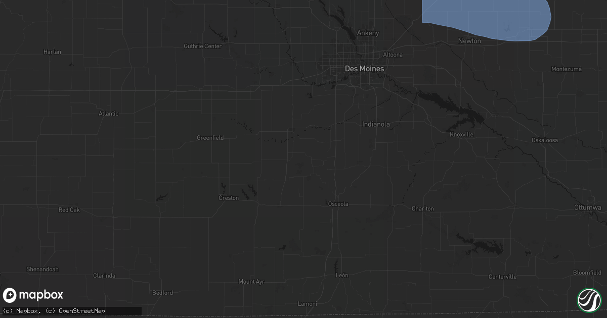 Hail map in Peru, IA on August 13, 2026