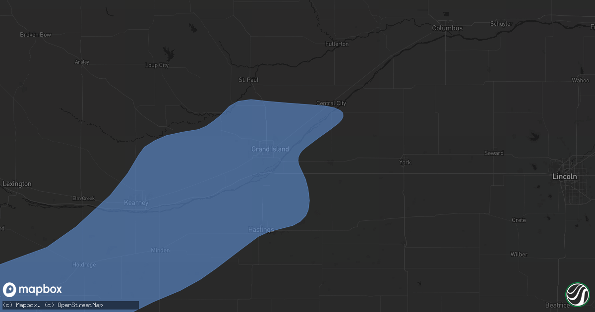 Hail map in Phillips, NE on August 13, 2026
