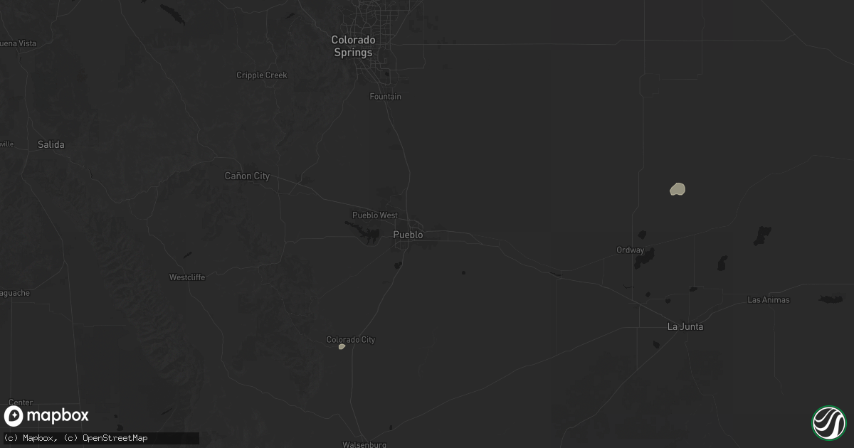 Hail map in Pueblo, CO on August 13, 2026
