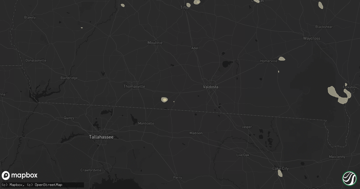 Hail map in Quitman, GA on August 13, 2026