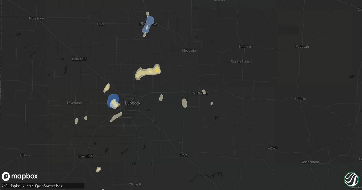 Hail map in Ralls, TX on August 13, 2026