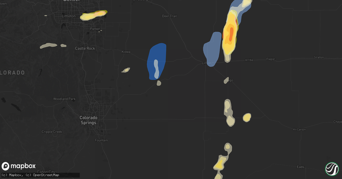 Hail map in Ramah, CO on August 13, 2026