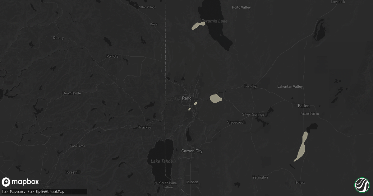 Hail map in Reno, NV on August 13, 2026